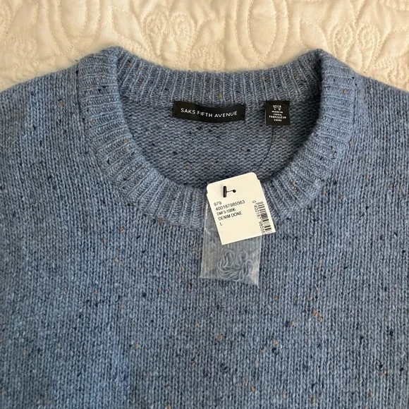 Saks Fifth Avenue Wool Men's Blue Sweater